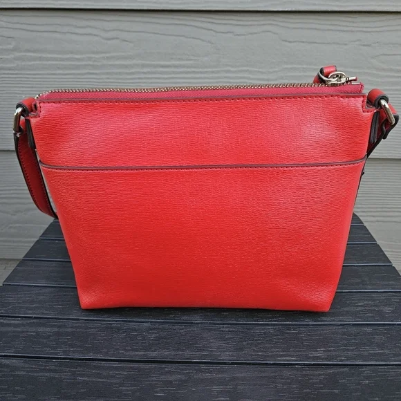 Kate Spade Run Around Crossbody Bag Heirloom Red Top Zip Classic Leather Purse - Picture 5 of 16